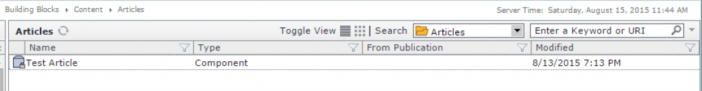 Content Explorer in Tridion