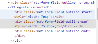 Source code for the outline of a field in the registration form