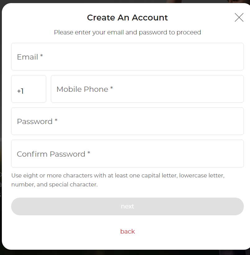 Parler registration window