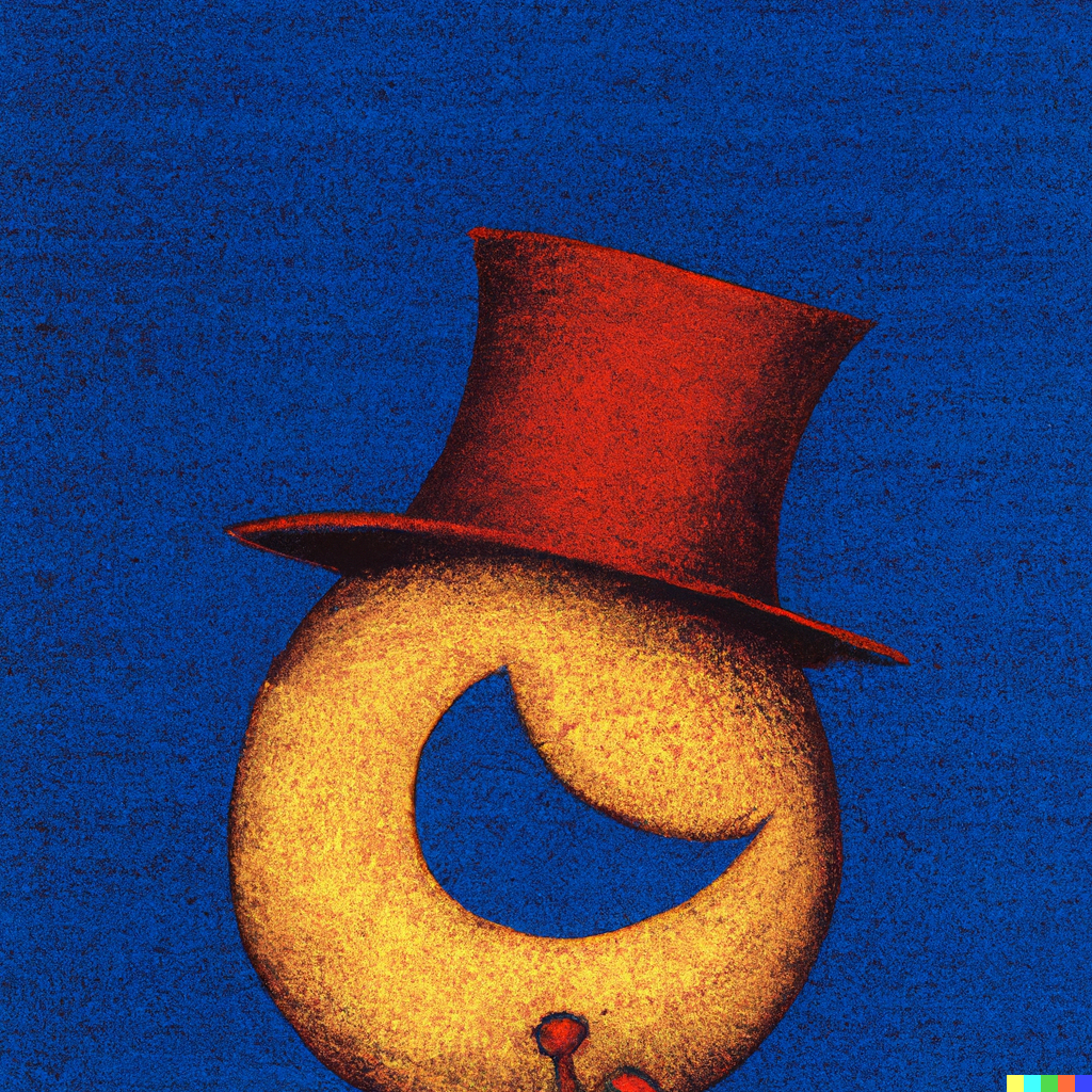 a moon in a moon wearing a hat because stuff is weird.