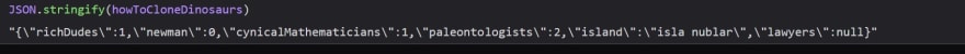 console output of json.stringify where lawyers are deservedly null and a symbol-keyed property isn't there