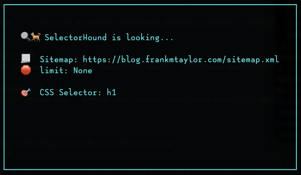 Selector Hound will tell you what the sitemap is, and the CSS selector you've asked for.