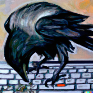 Ravens are smart animals, probably much smarter than we really know. If they knew about the stupid shit we were doing to build the internet they'd definitely peck out the keys of every keyboard in existence.
