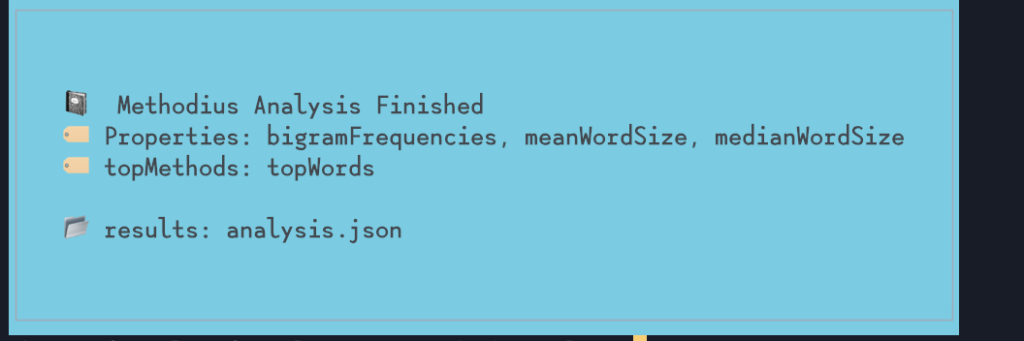 Methodius will also tell you what properties it scanned for and what topMethods it looked for. 
